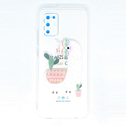 Силиконовый чехол NONAME для Samsung Galaxy A02S прозрачный с рисунком микс