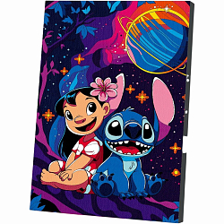 Картина по номерам на холсте с подрамником «Лило и Стич: космическое приключение» 30×40 см 10957166