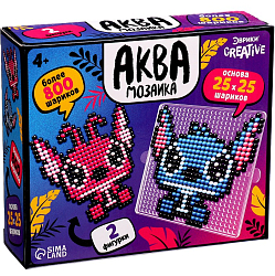 Аквамозаика «Стич с подружкой», более 800 шариков, 2 фигурки