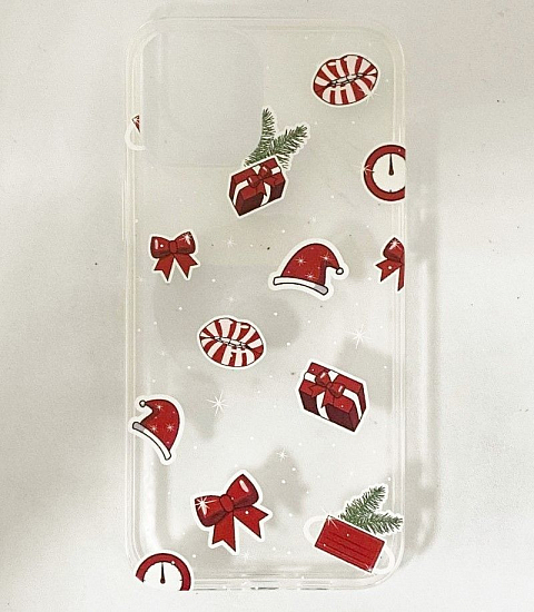 Задняя накладка GRESSO. Коллекция Рождество для iPhone 12 Pro Max  прозрачный