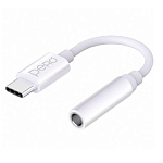 Переходник Jack 3.5 >--> Type-C PERO AD09 белый