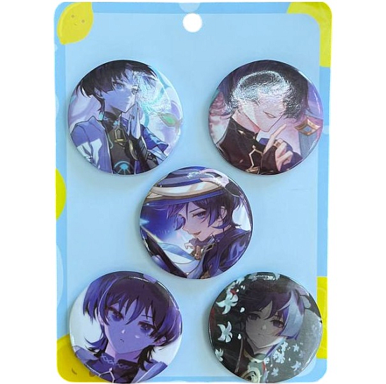 Набор значков 5шт. 45мм "Боги импакта" №12