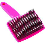 Пуходерка пластиковая мягкая с закругленными зубьями, средняя, 9 х 15,5 см, розовая   5665722