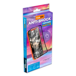 Противоударное стекло FAISON для XIAOMI Redmi Note 9, Anti-shock Ceramic Matte, черное, матовое, полный клей