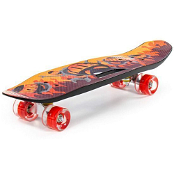 Скейтборд ПОЛЕСЬЕ 65 см, чёрная с наклейкой и красными колёсами 89519
