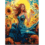 Картина по номерам холст на подрамнике 30*40 см "В подсолнухах" УТМ01483668