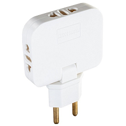 Переходник WALKER WH-03 в розетку, поворотный, плоский, белый