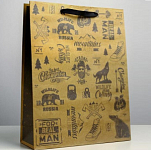 Пакет крафтовый вертикальный «For real man», L 31 × 40 × 11.5 см