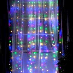 Гирлянда "Занавес", 2.8 х 3 м, Роса с пультом, свечение мульти, 8 режимов