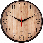 Часы настенные РУБИН "Текстура дерева", корпус черный, круг d=19,5см (2019-002)