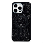 Задняя накладка SM029 POSH SHINE SafeMag для iPhone 15 Pro Max россыпь кристаллов (black titanium)