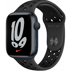 Часы Apple Watch Series 7 Nike+ GPS, 45 мм, (MKN53) Midnight, Sport Band