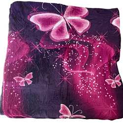 Плед 180*200 бамбуковый "Бабочки" фиолетовый