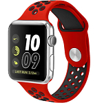 Силиконовый ремешок NIKE BAND 42/44/45/49mm, № 18_красный & черный