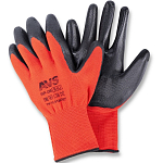 Перчатки нейлоновые с нитриловым покрытием МБС для точных работ (красно-черные) 1 пара AVS RP-06