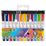 Маркеры на магните со стирателем для белой доски, 12 ЦВЕТОВ, BRAUBERG POP-ART, 1-2 мм, 152568