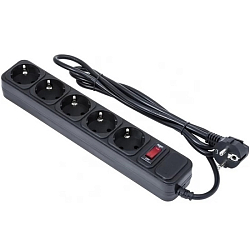 Сетевой фильтр  1.8м EXEGATE EX221175RUS SP-5-1.8B, 5 розеток, евровилка, черный