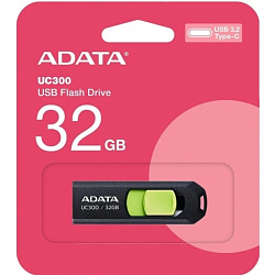 USB 32Gb ADATA UC300, черный/зеленый, Type-C USB 3.2