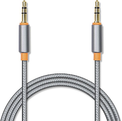 Кабель Jack 3.5 <--> Jack 3.5  2.0м  JET.A JA-AC02 в оплетке, серый