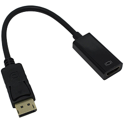 Кабель DisplayPort <--< HDMI  0.15м EXEGATE EX284921RUS EX-DPM-HDMIF-0.15 (20M/19F, 0,15м)