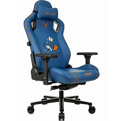 Кресло игровое БЮРОКРАТ Knight Craft Dragon синий эко.кожа крестов. металл