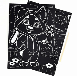 Гравюра детская «Мои друзья» с цветным эффектом, набор 2 шт, А6 10640294