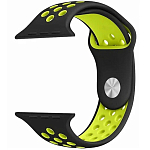 Силиконовый ремешок для Apple Watch Nike 42/44/45/49mm Желтый с черным