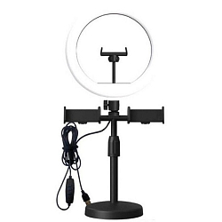 Светодиодное кольцо-подсветка 25см CXB-260A White, со штативом-подставкой и держателем
