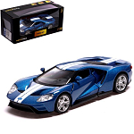 Машина металлическая FORD GT, 1:32, инерция, открываются двери, цвет синий