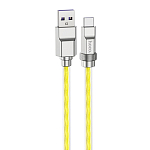 Кабель USB <--> Type-C  1.0м HOCO U113, золотой, 6.0A, PD 100Вт