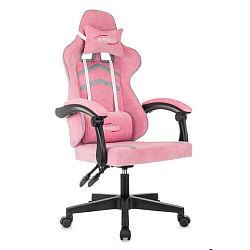 Кресло компьютерное BRABIX Shooter GM-123, 2 подушки, ткань, розовое, velvet LUX 36/light 28, 533213