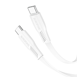Кабель Type-C <--> Type-C  1.0м BOROFONE BX85, белый, 60Вт