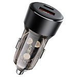 Авто ЗУ 1USB/1Type-C ACEFAST B12, чёрный, прозрачный, 60Вт (6974316282914)