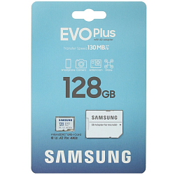 Micro SD 128Gb Samsung Class 10 Evo Plus A2 V30 UHS-I  (R/W  90/160 MB/s) + адаптер SD (MB-MC128SA)