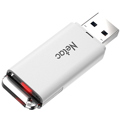 USB 256GB NETAC U185 с LED индикатором, белый 3.0