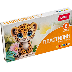 Пластилин LORI FUNNY FRIENDS 6 цв, 15 гр, пенал Плф-006/LR