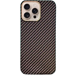 Задняя накладка Kevlar MagSafe Aramid Fiber для iPhone 16 Pro Max коричневый