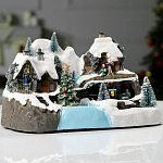 Светодиодная фигура «Новогодний город» 31 × 27 × 21 см, полистоун, батарейки ААх3 (не в комплекте), USB, свечение тёплый белый