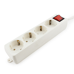 Сетевой удлинитель  5.0м ГАРНИЗОН ELB-G4-W-5 4 евророзетки с выключателем и заземлением