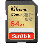 SD 64Gb SanDisk Class 10 Extreme V30 UHS-I U3 (170 Mb/s)