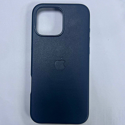 Задняя накладка Leather Case для iPhone 16 Pro Max Темно-синий