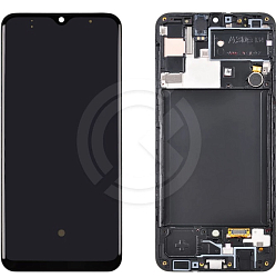 LCD дисплей для Samsung Galaxy A30s SM-A307 GH82-21190A в рамке (черный)