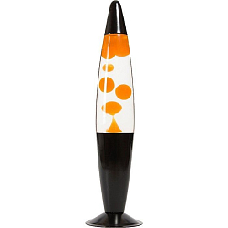 Лава-лампа 35см Black Оранжевая/Прозрачная (Воск)