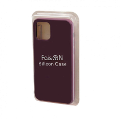 Силиконовый чехол FAISON для iPhone 11 Pro Max, №63, Silicon Case, матовый, бордовый