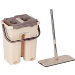 Швабра с ведром 11л GELBERK, отсек полоскания 5,5л, отжим,3 насадки 32,5*12,5см КОРИЧН. GL-BMP011-2