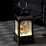 Светодиодная фигура «Фонарь с ребёнком и ёлкой» 7.5 × 13.5 × 7.5 см, пластик, блёстки, батарейки АААх3 (не в комплекте), свечение тёплое белое