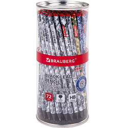 Карандаш чернографитный BRAUBERG "ARMY", 1 шт., HB, корпус ассорти, 181770