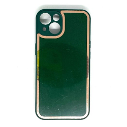 Задняя накладка AKSS для iPhone 13, изумрудный, имитация стекла с защитой камеры