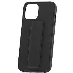Силиконовый чехол NONAME для iPhone 12 Pro Max черный, подставка с магнитом