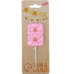 Свеча для торта "Лёд", цифра "8", светло розовая   10603339